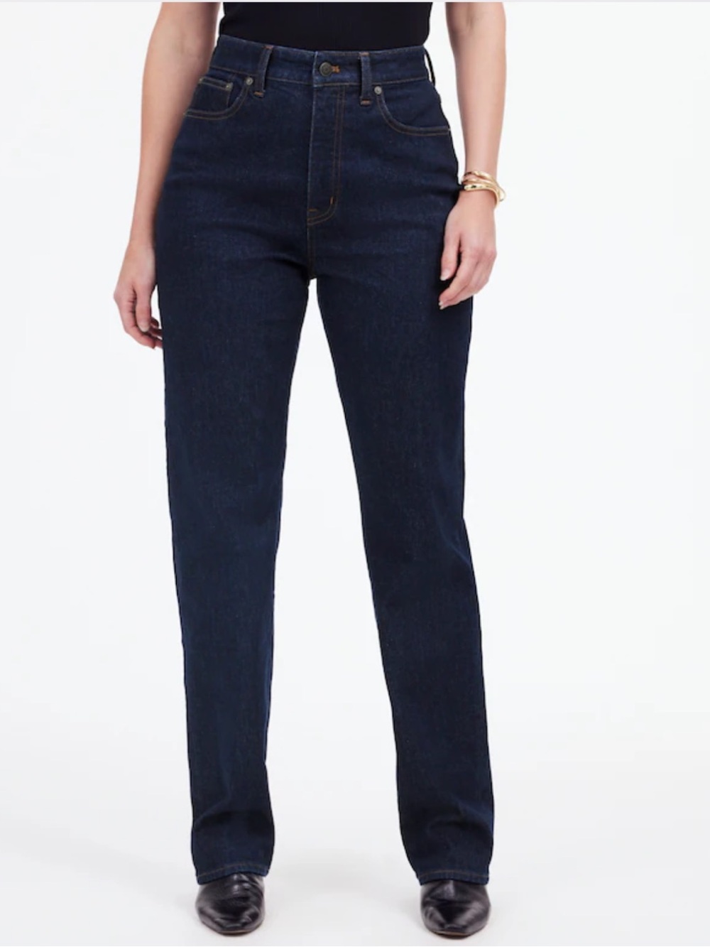 Madewell Women 26 Blue Norman Wash Denim High Rise Curvy ‘90s Straight Jeans